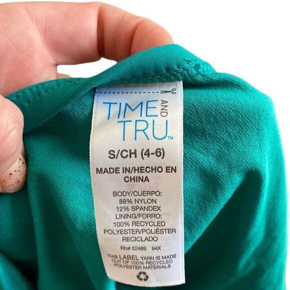 Time & Tru Tankini Bikini Set Hunter Green Size Small - Picture 2 of 3